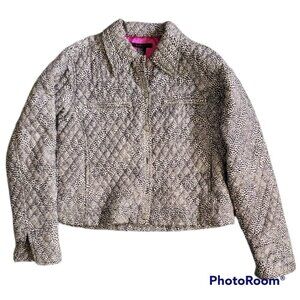 Silkland Quilted Animal Print Silk Jacket Size M
